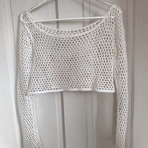 Long sleeve crochet top